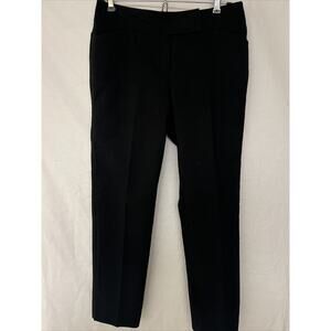 Talbots Petites Curvy Dress Pants Womens 4P Black Cotton Blend Mid Rise Zip Up